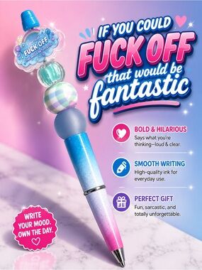 Funny Hand Crafted Gradient Pink & Blue Novelty Ballpoint Pen